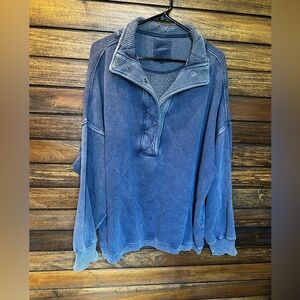 Aerie Textured Knit Sweater in Navy